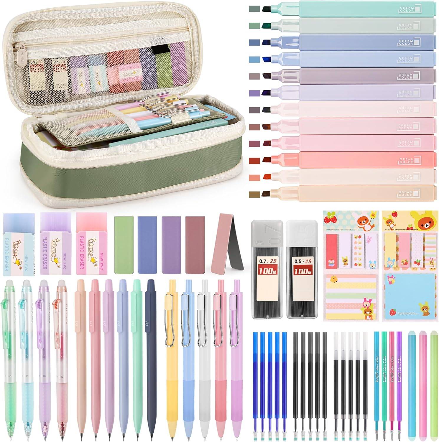 🌿 ชุดเครื่องเขียน DazSpirit Aesthetic พร้อมกล่องดินสอ